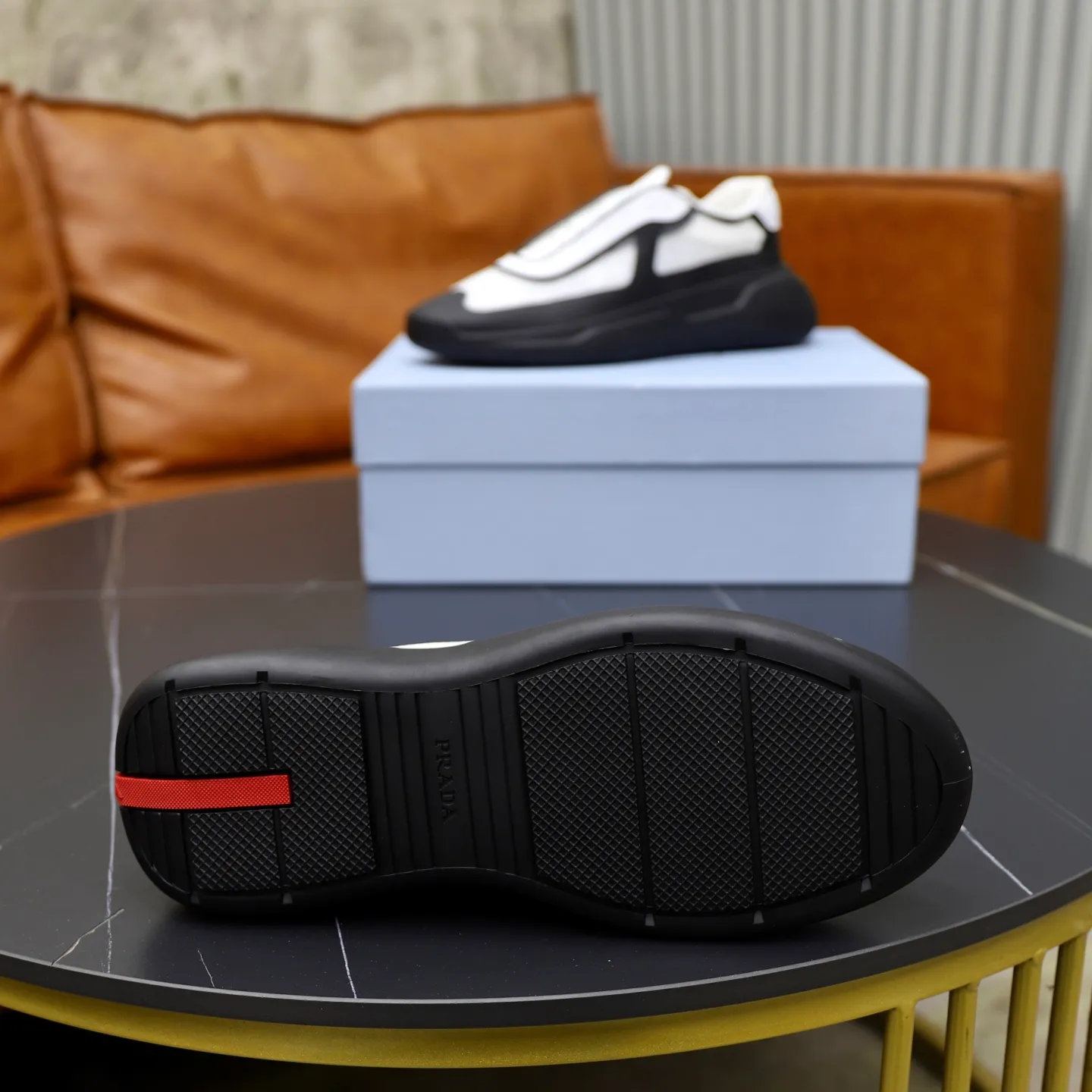 Men's Shoes 💰760💰 PRADA America's Cup Recycled Nylon and Bike Fabric Sneakers Practical and innovative, these regenerated nylon sneakers are modern, with lightweight soles and minimalist details. The upper is decorated with temperature-locking adhesive tape, screen-printed ADA logo, nylon loop shoelaces, T sole, made of ultra-light foam rubber filling material, rubber pattern texture, sole height: 40 mm, removable fabric-covered insole, Size 39-44